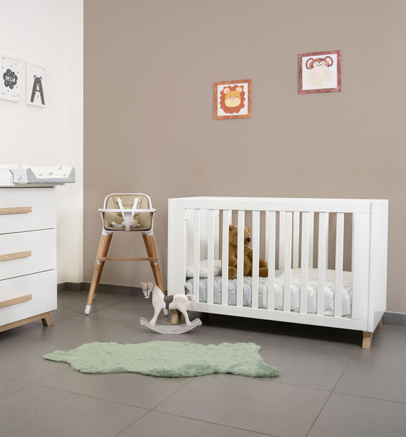 Cuna Veneto blanca natural 120 x 60 IKID