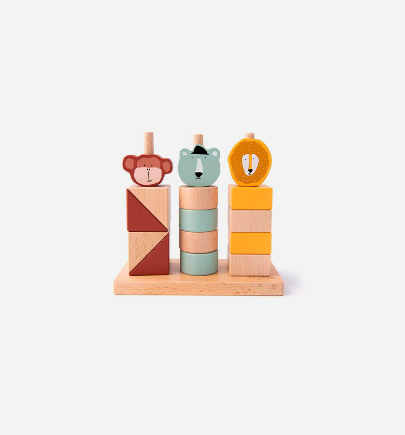 STACKABLE WOODEN ANIMAL BLOCKS by Trixie